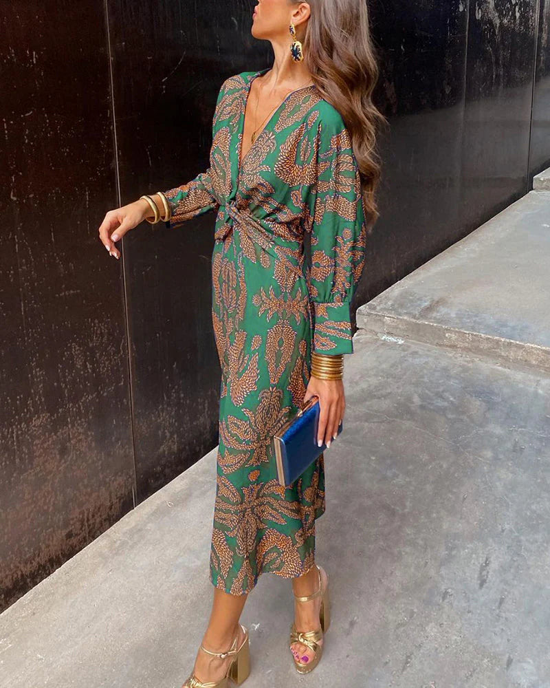 Dineke | Stylish Knot-Front Maxi Dress
