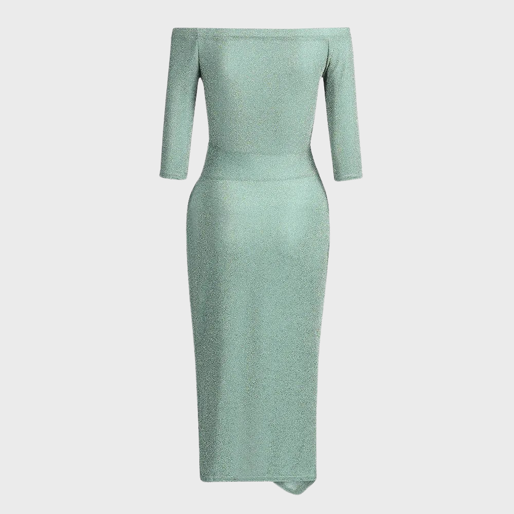 Aurora | Off-Shoulder Glamorous Glitter Dress