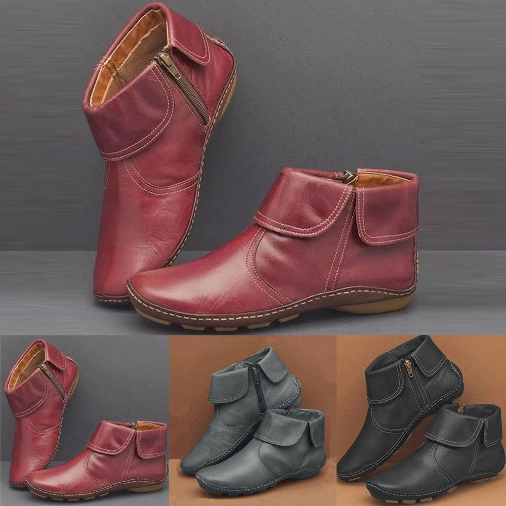 Jenna | Stylish Retro Leather Ankle Boots