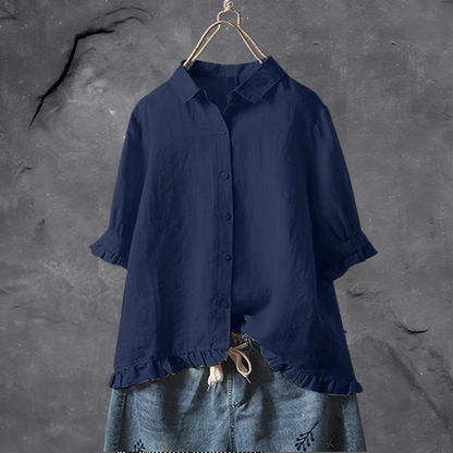 Caitlin | Relaxed Fit Ruffle Hem Shirt