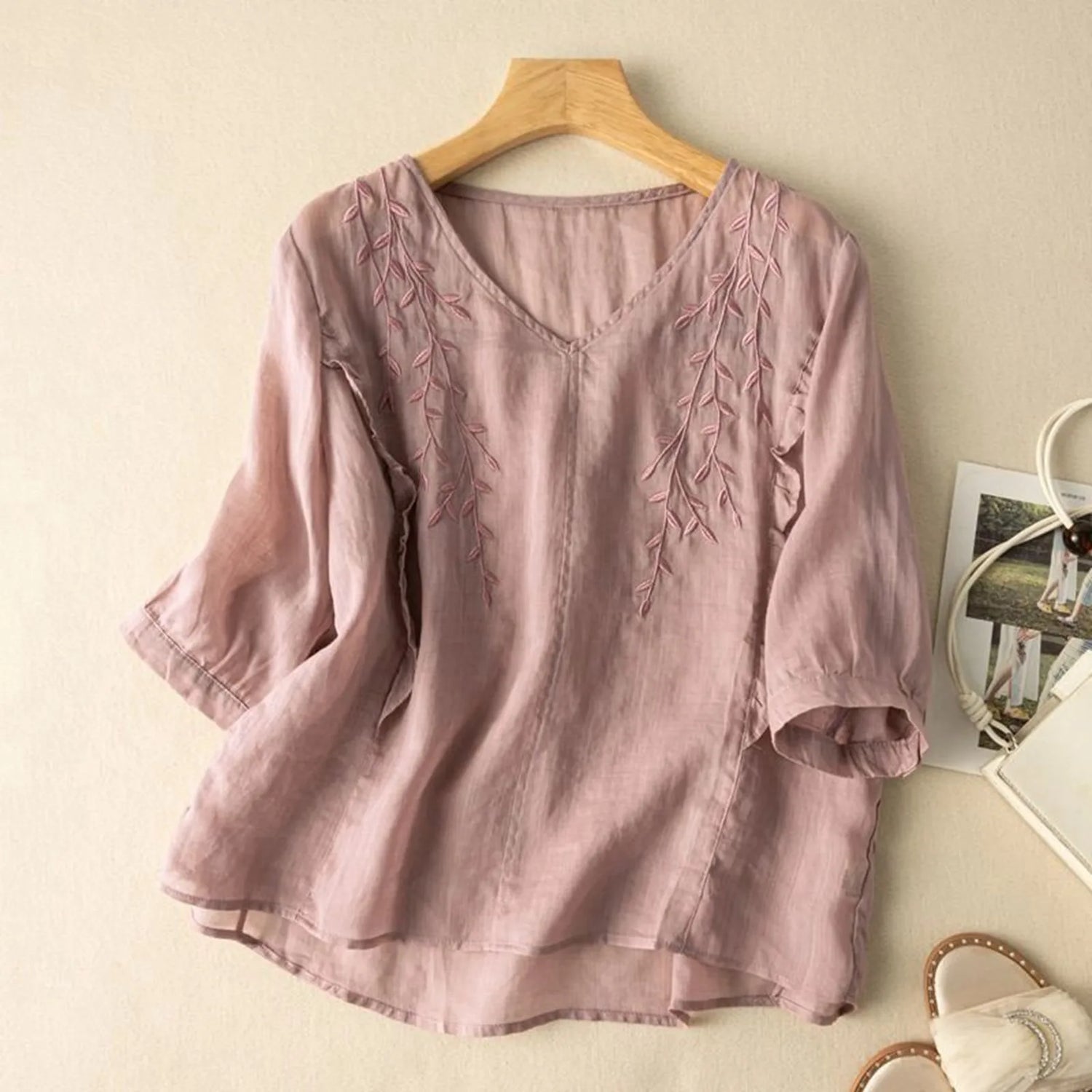 Sylvia™ | Effortless Flattering V-Neck Blouse