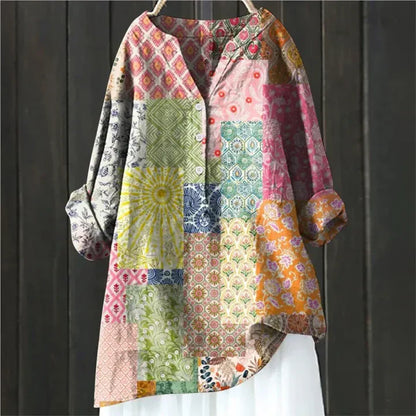 Reece | Stylish Floral Button-Up Tunic Shirt