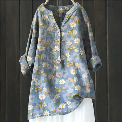 Reece | Stylish Floral Button-Up Tunic Shirt