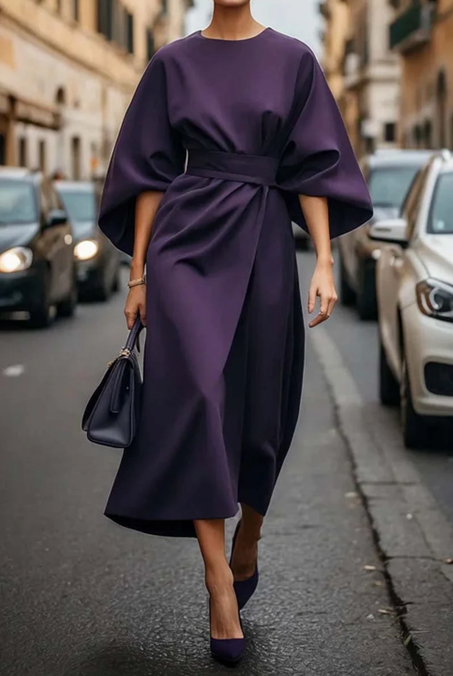 Clare™ | Stylish Belted Maxi Dress