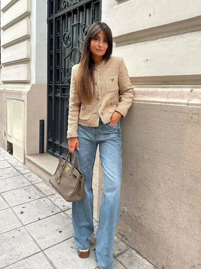 Delilah™ | Stylish Tweed Cropped Jacket