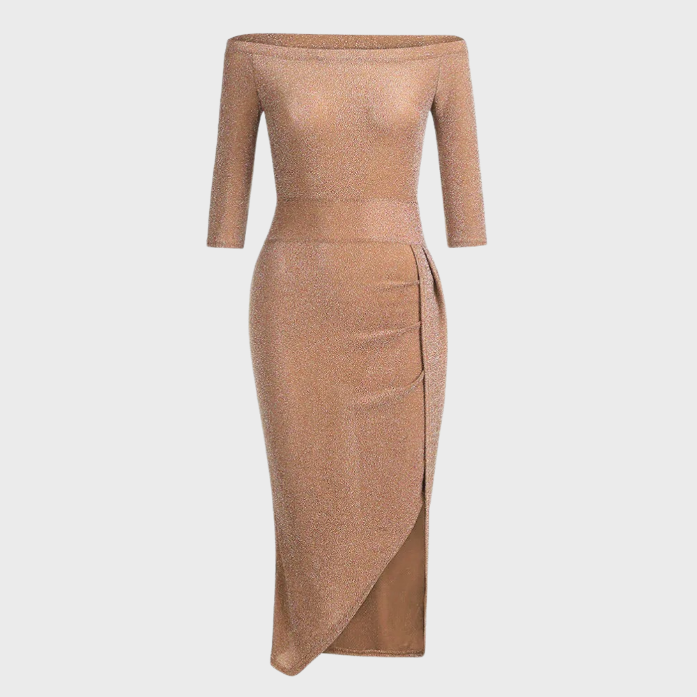 Aurora | Off-Shoulder Glamorous Glitter Dress
