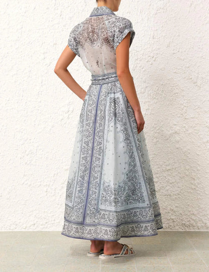 Lucia™ | Button-Down Belted Waist Dress