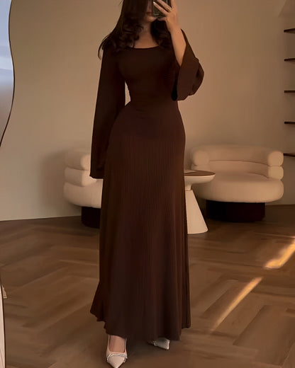 Ellie | Stylish Ribbed Long Sleeve Dress