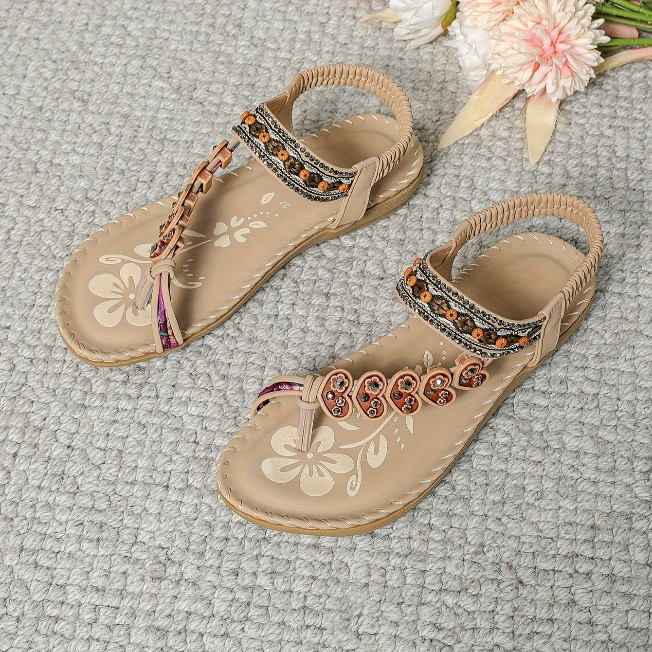 Danielle™ | Floral Beaded Chic Sandals