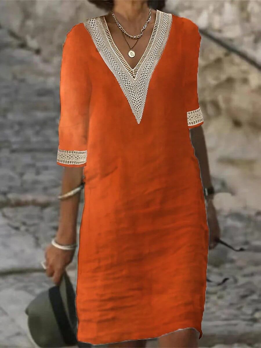 Arianna™ | V-Neck Crochet Dress