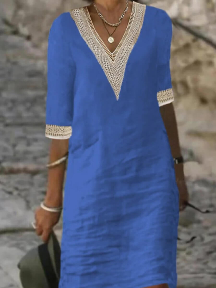 Arianna™ | V-Neck Crochet Dress