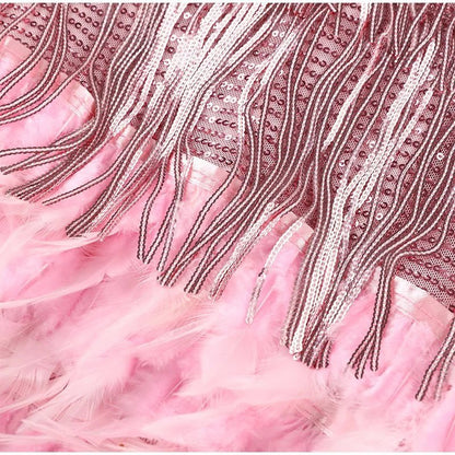 Emma™ | Stylish Fringe Feather Cocktail Dress