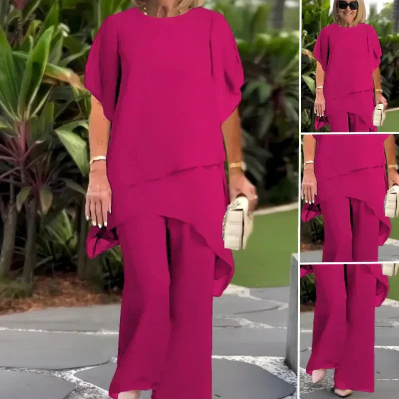 Karly | Chic Asymmetrical Top and Pants Set