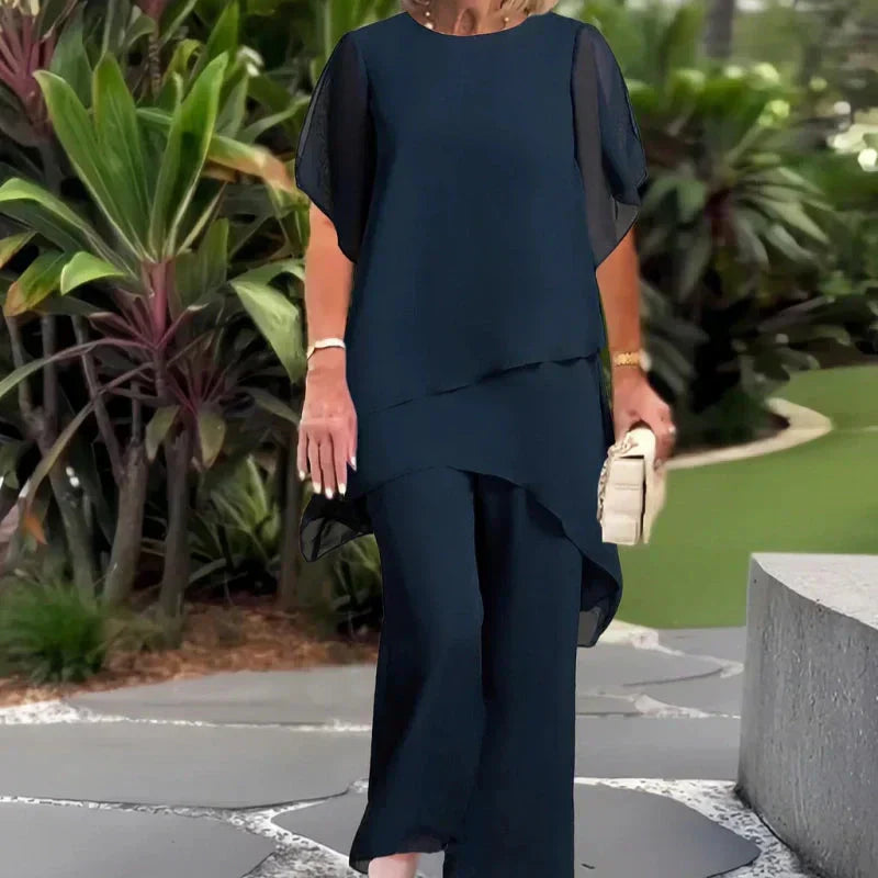 Karly | Chic Asymmetrical Top and Pants Set