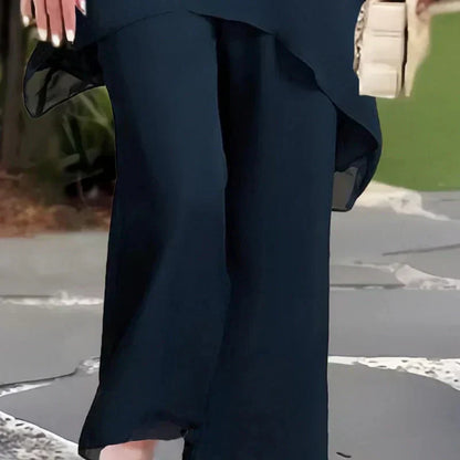 Carly | Chic Asymmetrical Top and Pants Set